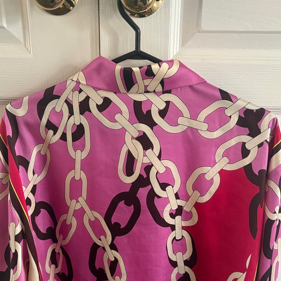 Zara Chain Print Blouse Size Large - Picture 8 of 9